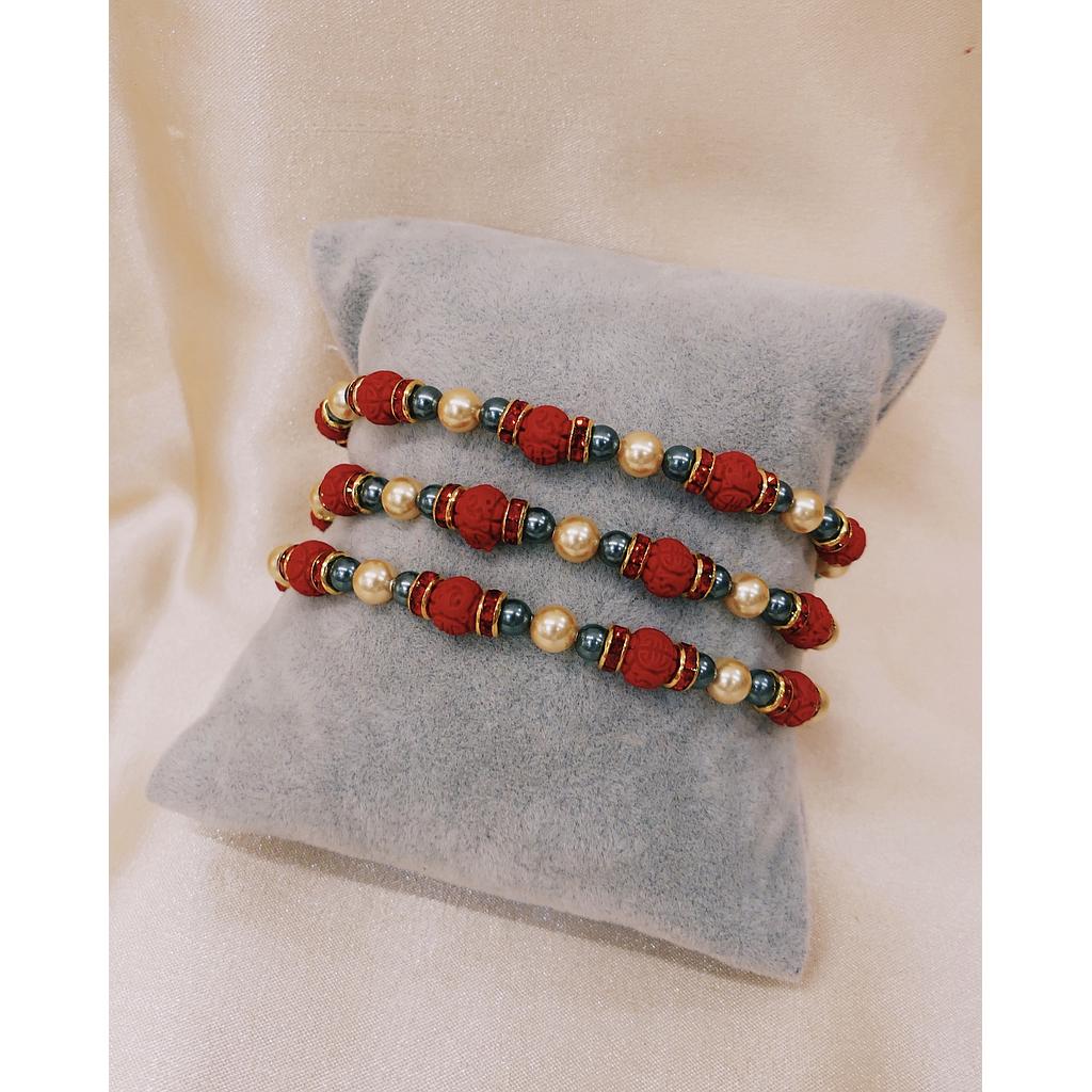 Pulseras rojas broche