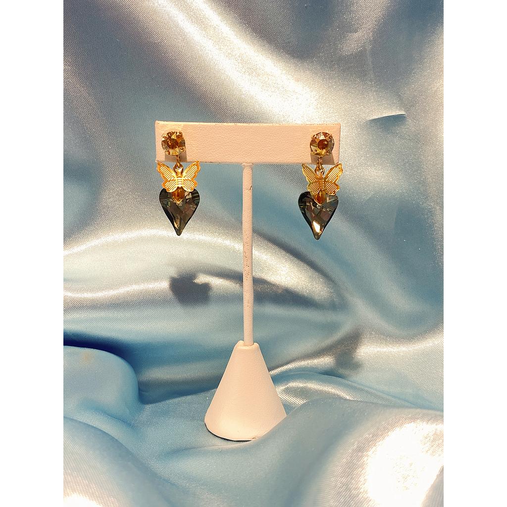 Aretes mariposa corazón